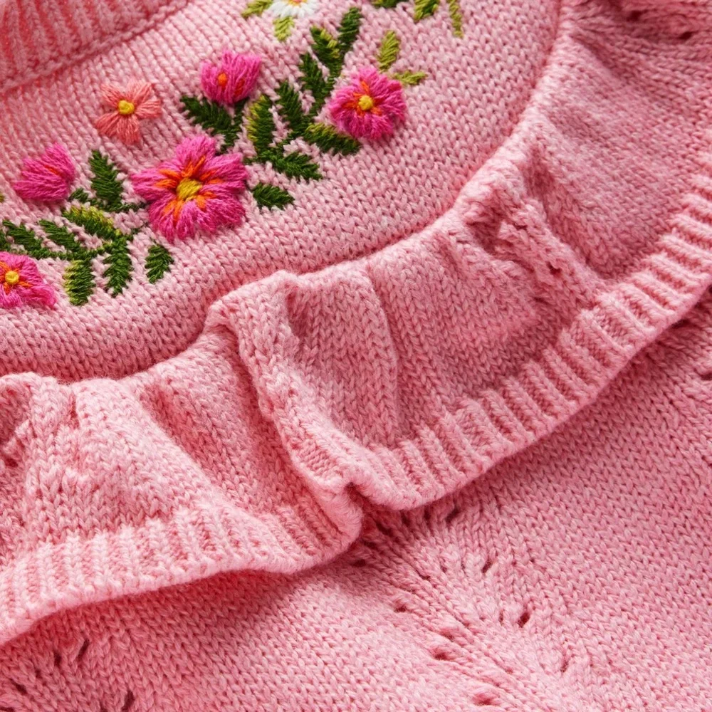 Boden Embroidered Pointelle Sweater